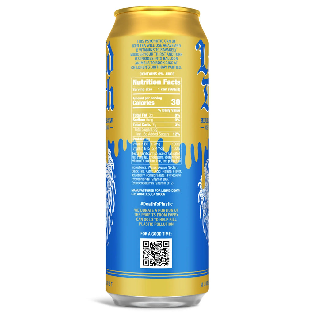 Liquid Death Blueberry Buzzsaw Iced Tea 19 Oz