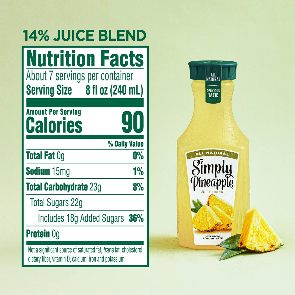 Simply Pineapple Juice Bottle, 52 fl oz