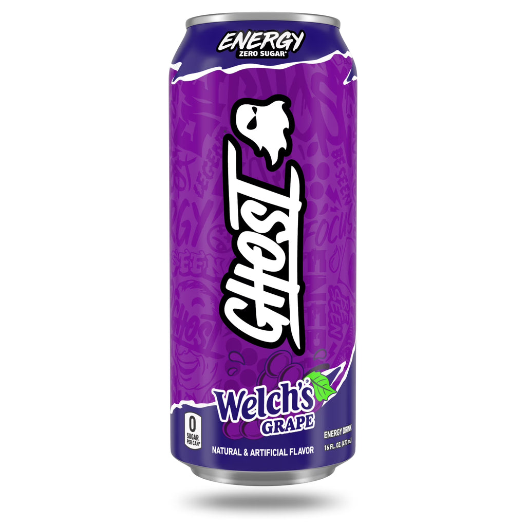 GHOST  ENERGY Zero Sugars Energy Drink, Welch's Grape 16 fl oz Can