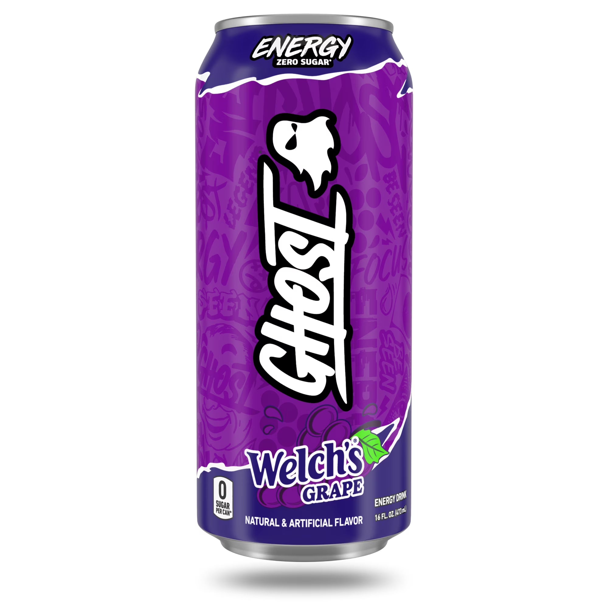 GHOST  ENERGY Zero Sugars Energy Drink, Welch's Grape 16 fl oz Can