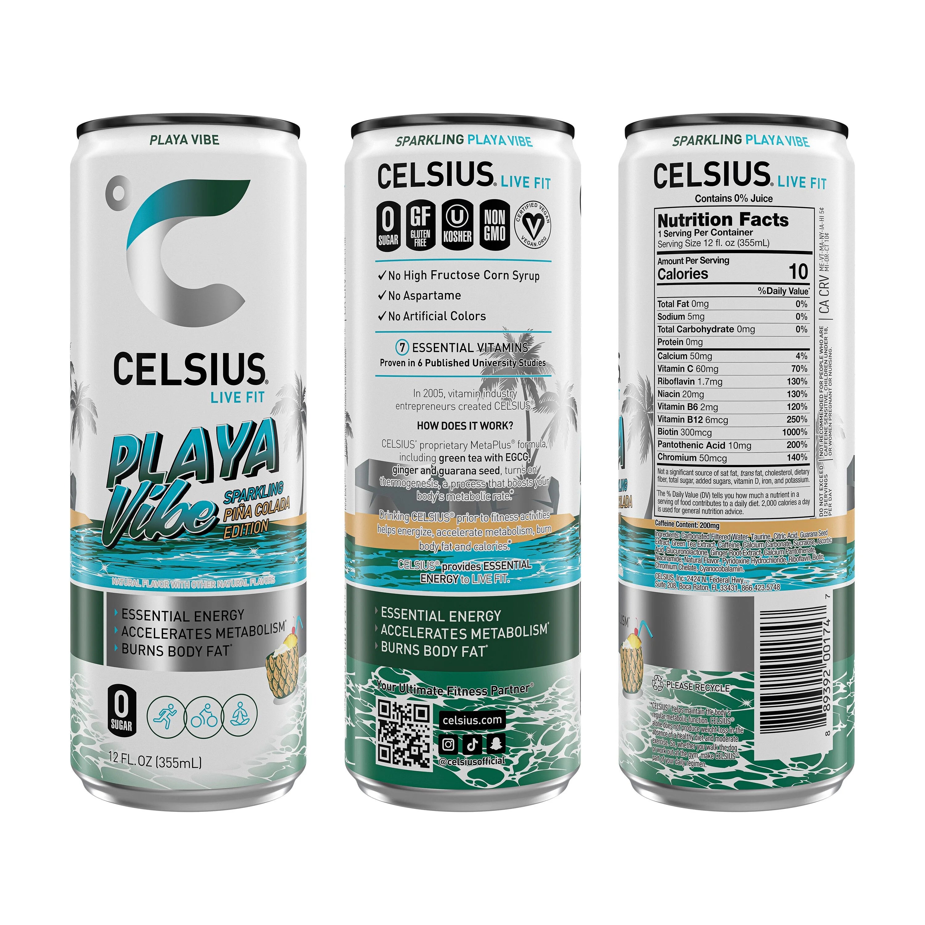 CELSIUS Sparkling Playa Vibe – 12 oz