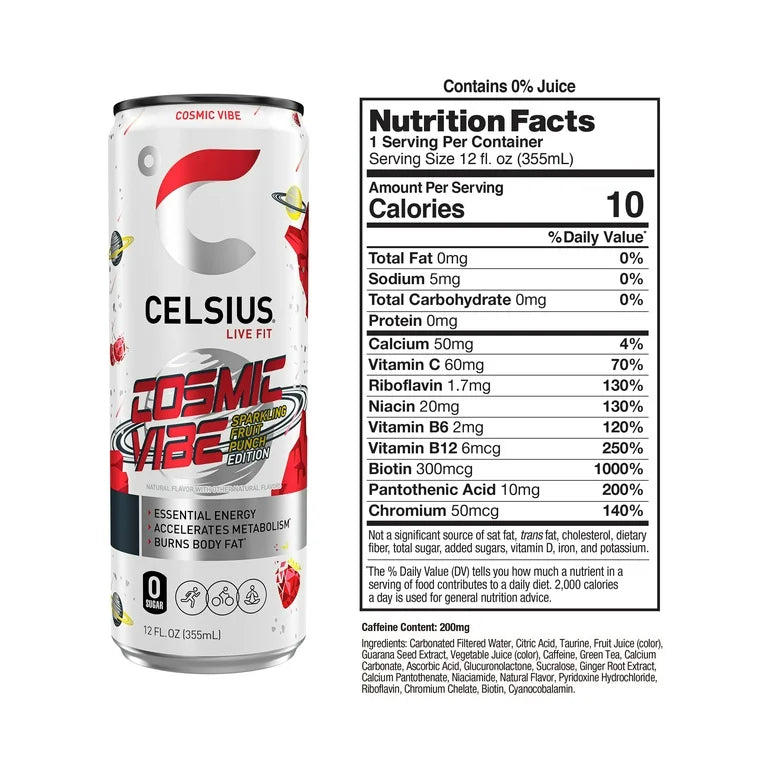 CELSIUS Sparkling Cosmic Vibe – 12 oz
