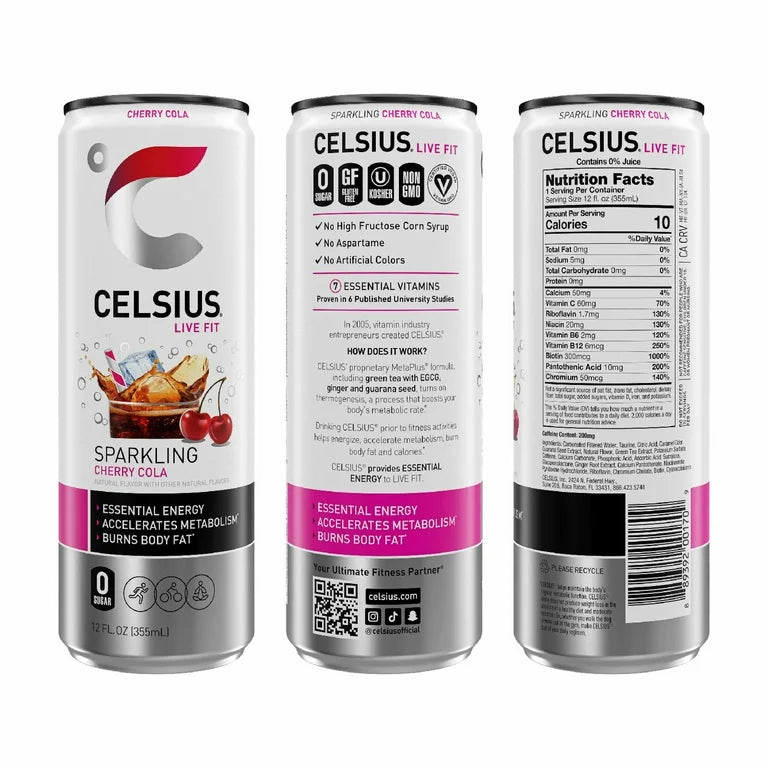 CELSIUS Sparkling Cherry Cola – 12 oz