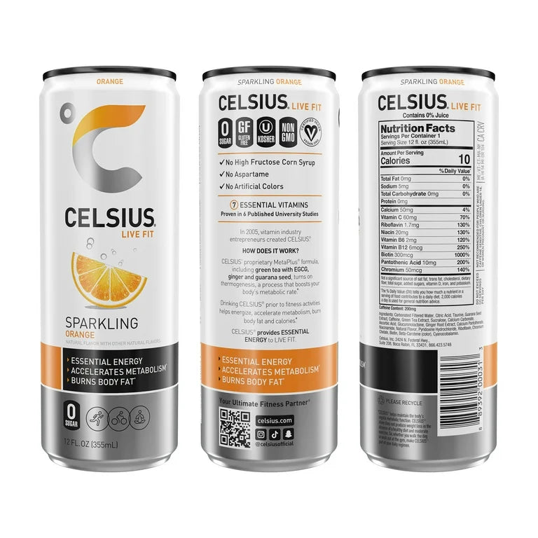 CELSIUS Sparkling Orange – 12 oz