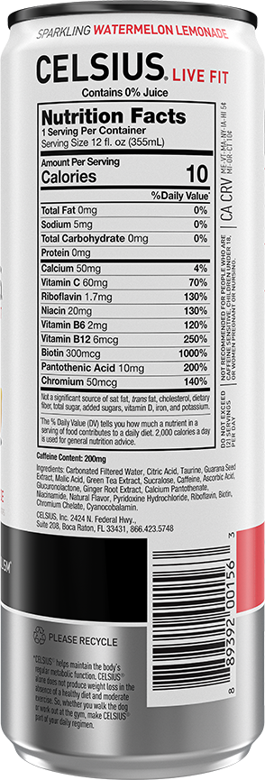CELSIUS Sparkling Watermelon Lemonade – 12 oz