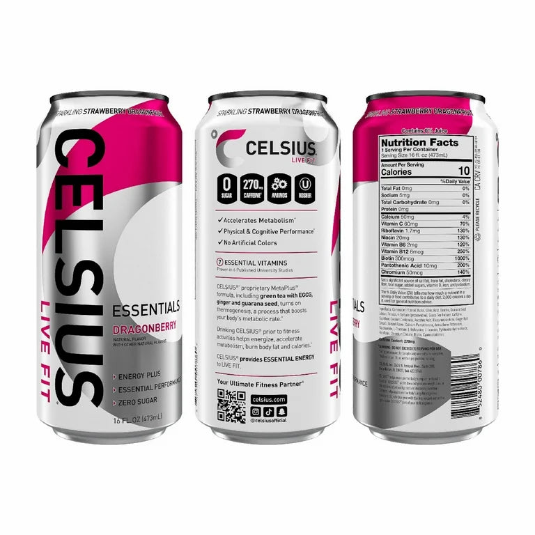 CELSIUS Essentials Sparkling Dragonberry – 16 oz