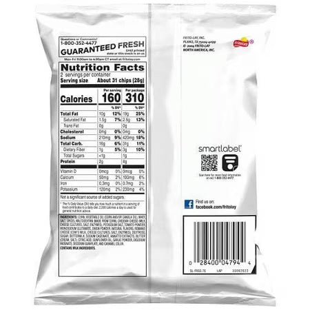 Fritos Corn Chip Chili Cheese 2 oz