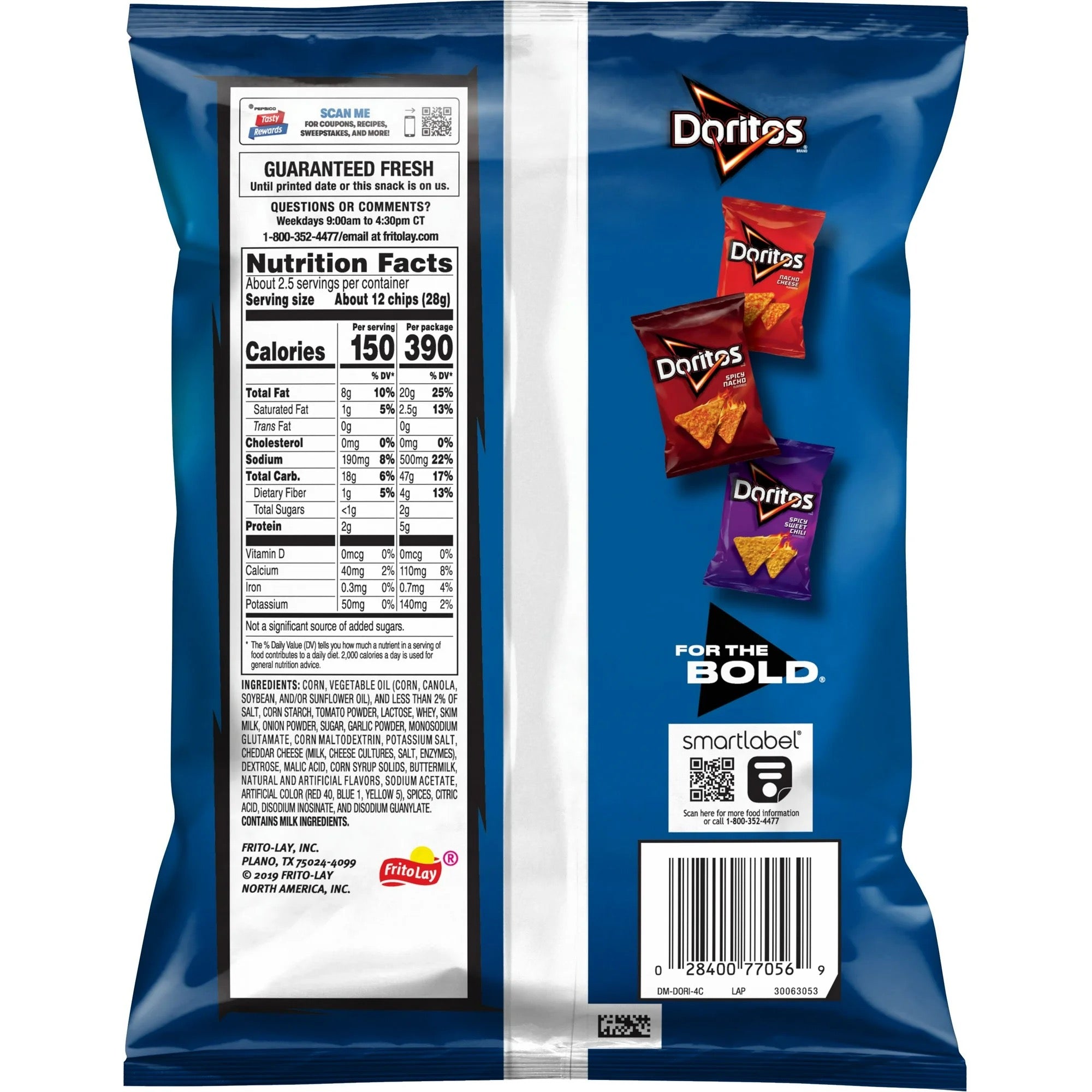 Doritos Tortilla Chips Cool Ranch Flavored 2.625 oz Bag