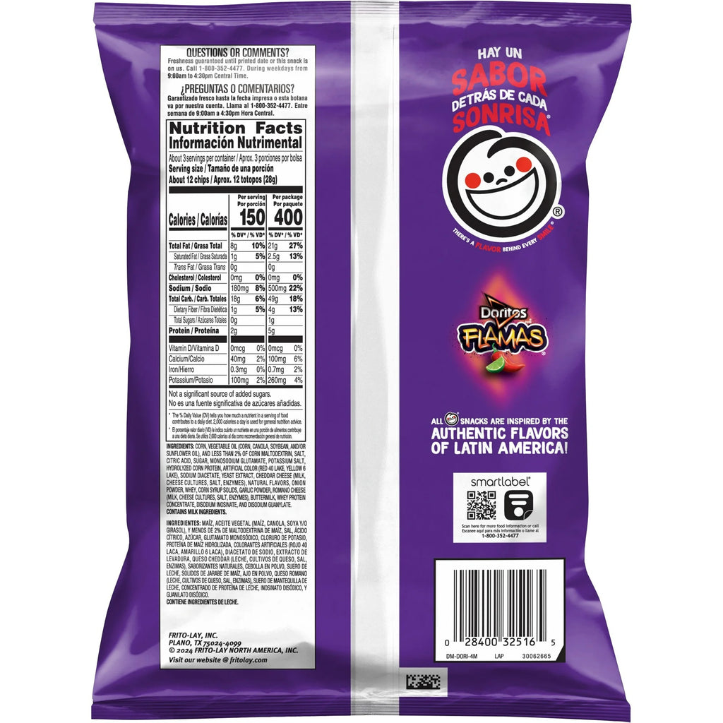 Doritos Flamas Flavored Tortilla Chips, 2.625 oz Bag