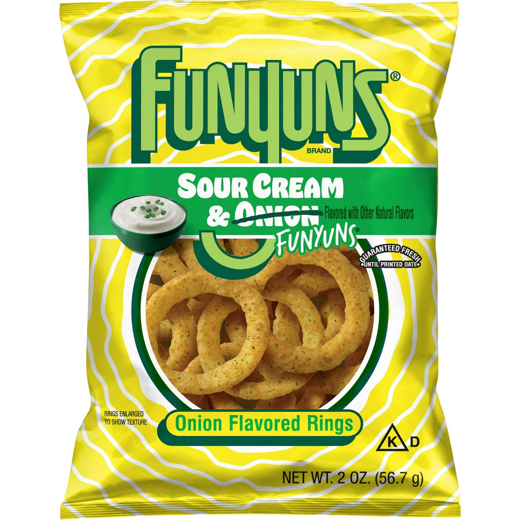 Funyuns Sour Cream & Onion Rings Snacks 2 oz Bag