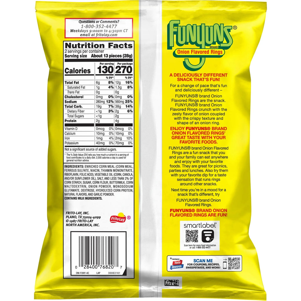 Funyuns Onion Flavored Rings Regular 2oz Bag