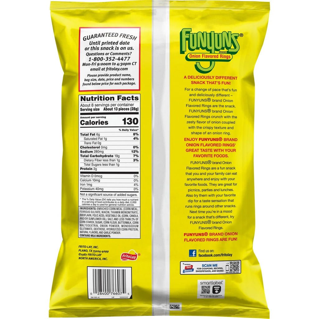 Funyuns Onion Flavored Rings Original Party Size 8.25 oz Bag