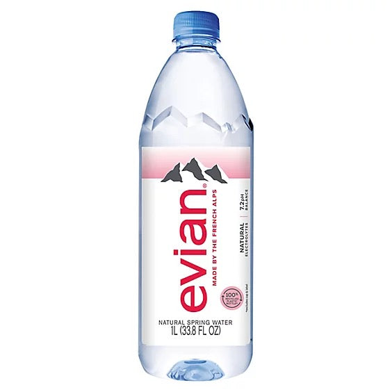 Evian Natural Spring Water Bottle 1 Liter