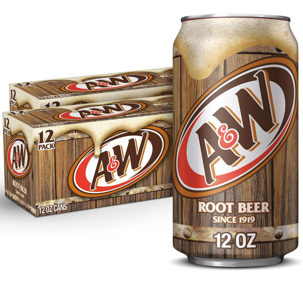 A&W Root Beer Soda 12 fl oz 12 Pack Cans