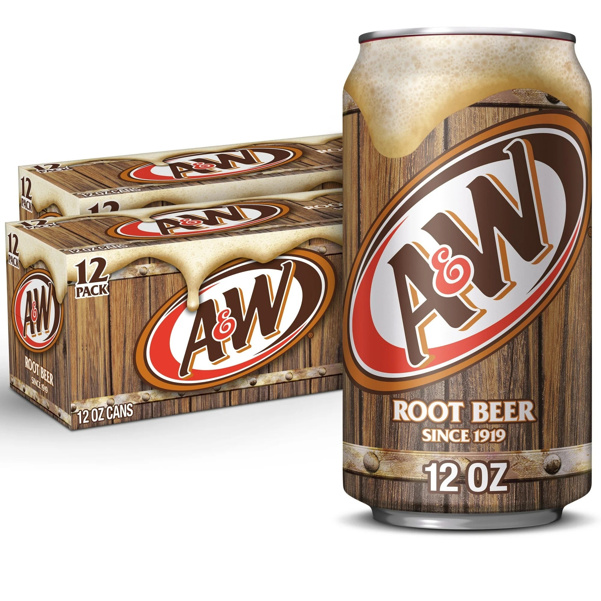 A&W Root Beer Soda 12 fl oz 12 Pack Cans