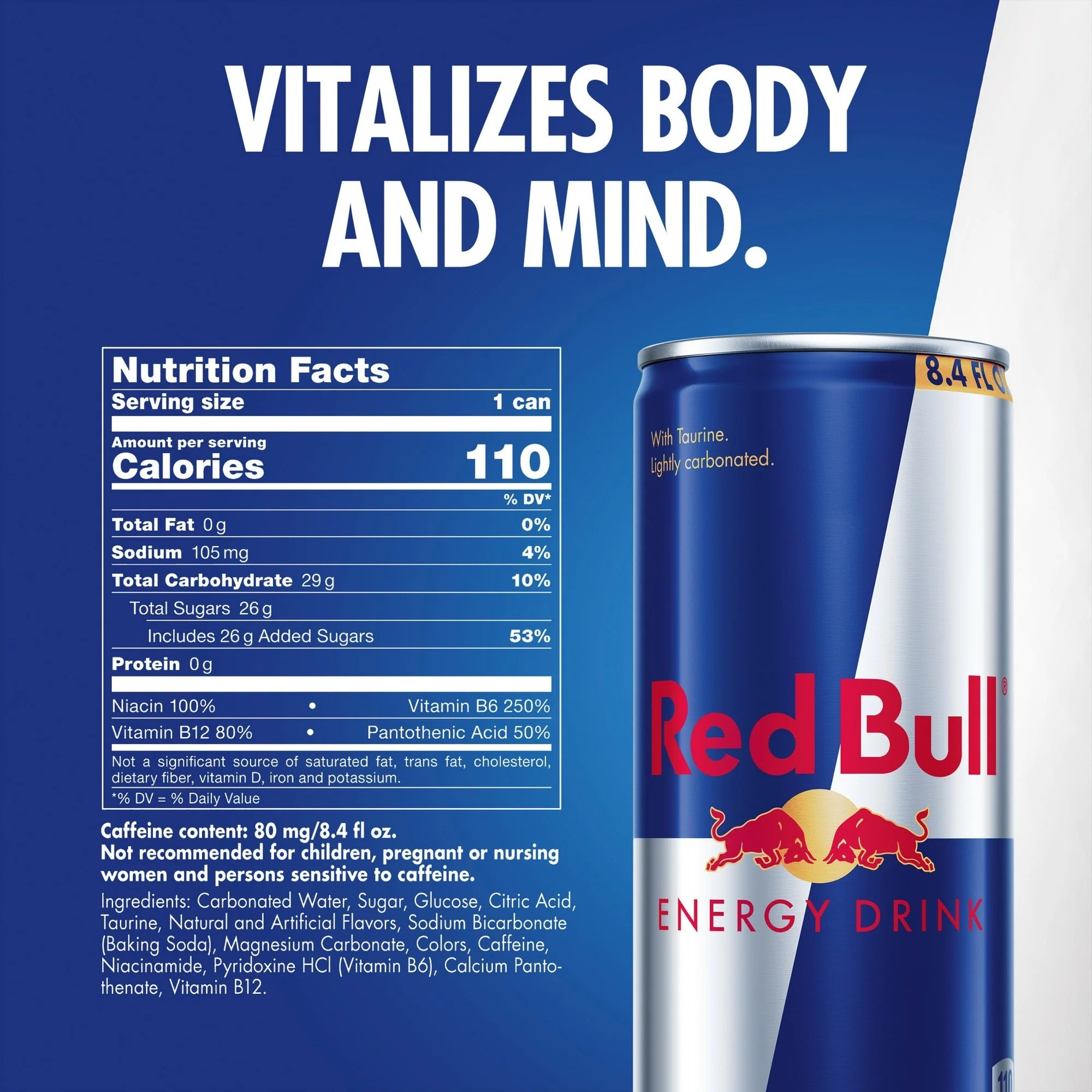 Red Bull Energy Drink 8.4 fl. oz  Pack of 4 Cans