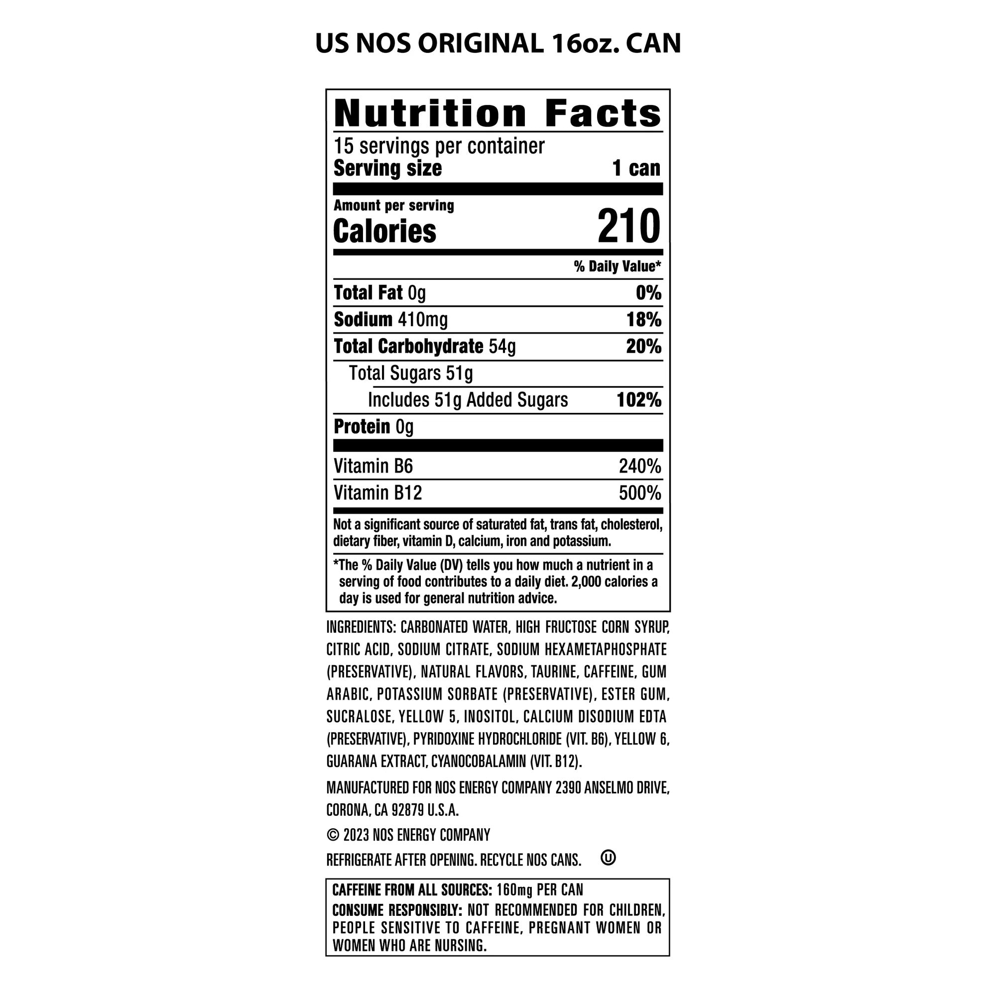 NOS High Performance Energy Drink 16 Fl. Oz.