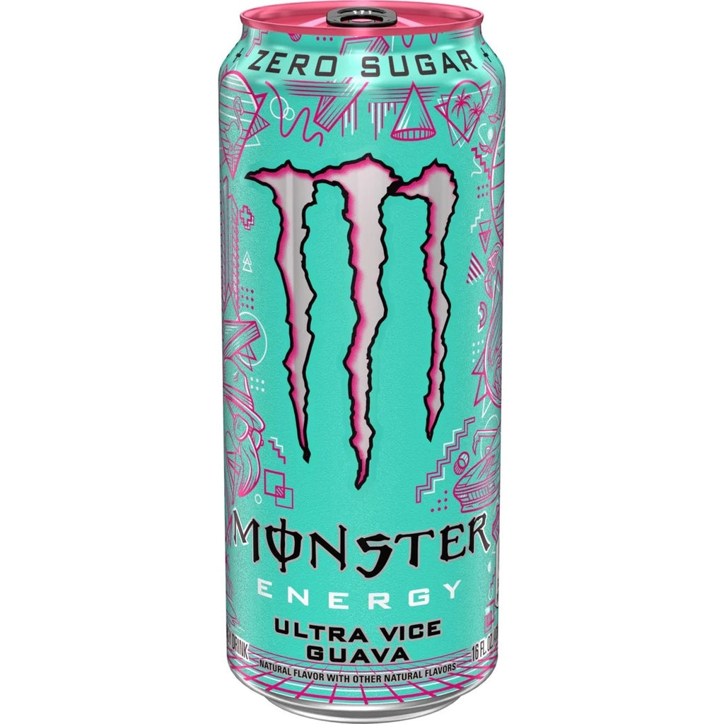 Monster Energy Ultra Vice Guava Sugar Free Energy Drink 16 Fl Oz