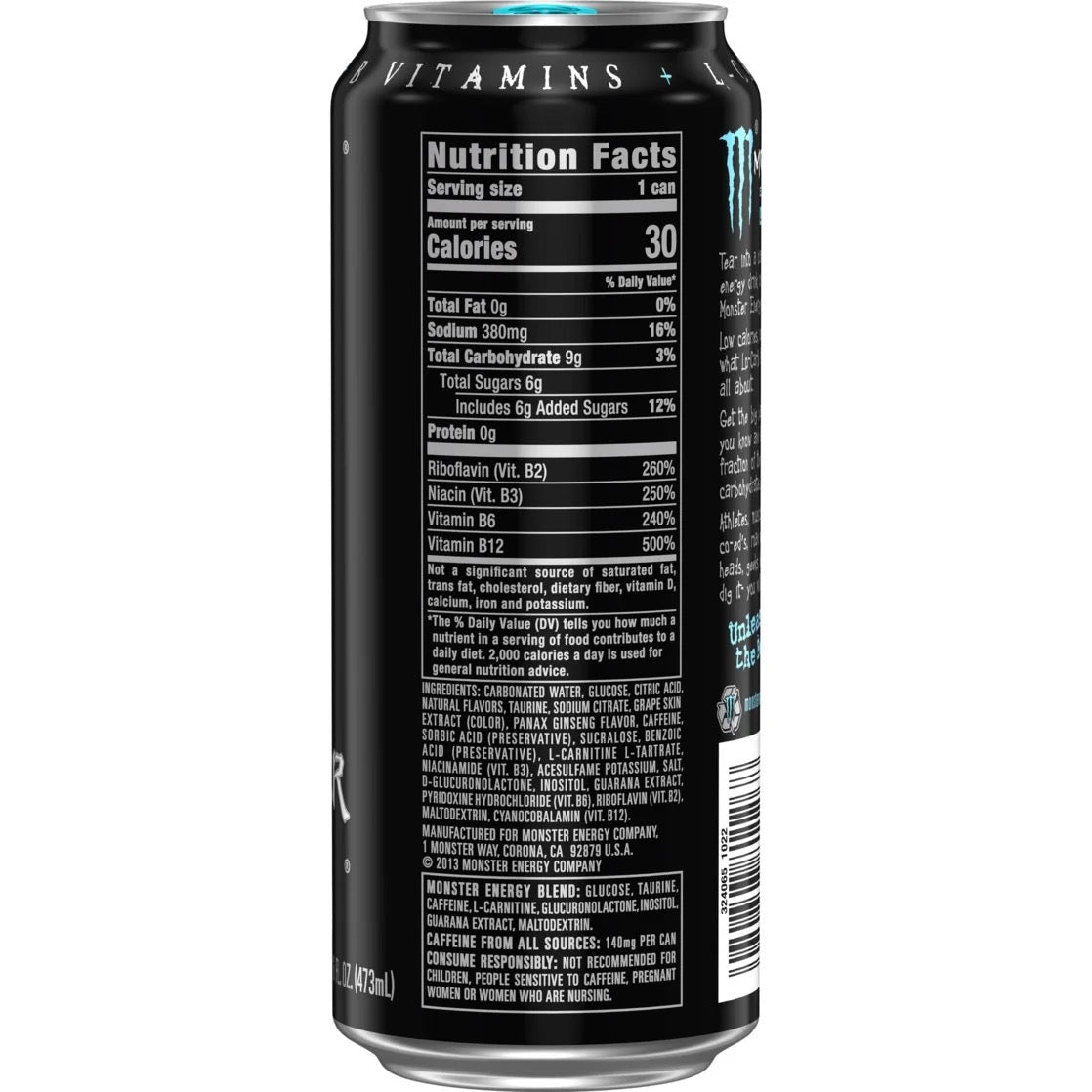 Monster Energy LoCarb Energy Drink 16 Fl Oz