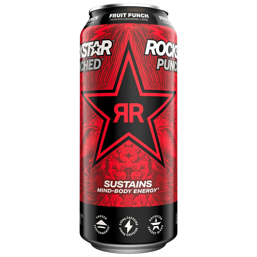 Rockstar Punched Fruit Punch Energy Drink 16 oz Can