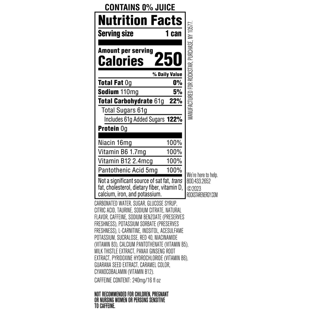 Rockstar Punched Fruit Punch Energy Drink 16 oz Can