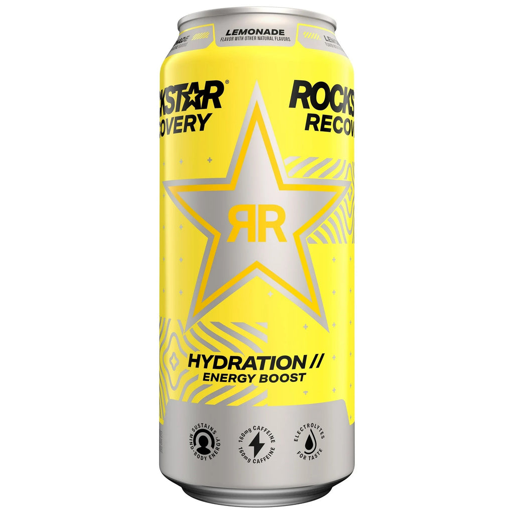 Rockstar Recovery Lemonade with Electrolytes Energy Drink 16 oz Can