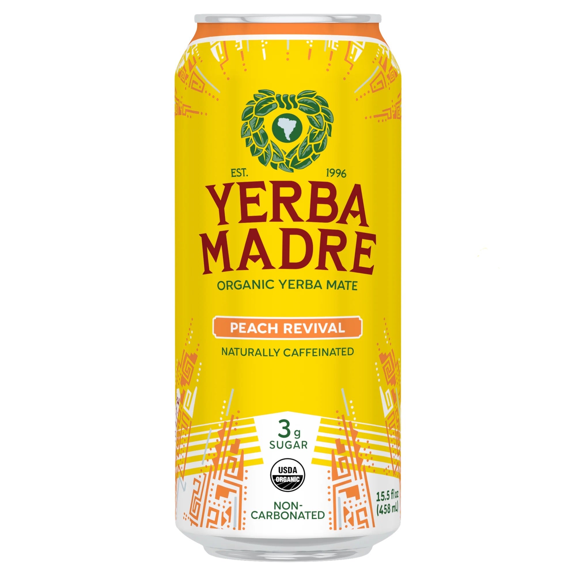 Yerba Madre Organic Yerba Mate Peach Revival 15.5oz Can