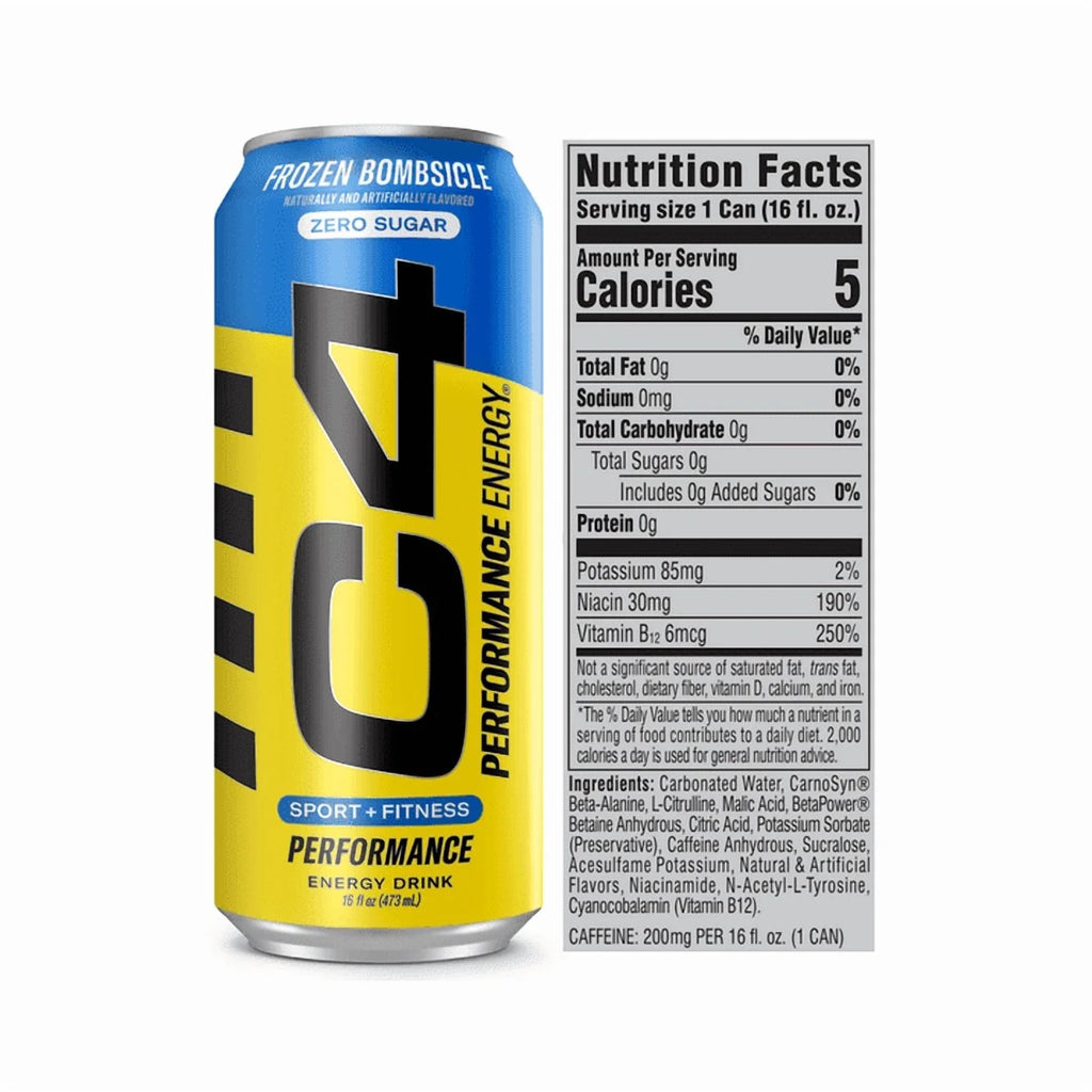 C4 Energy Performance Drink Frozen Bombsicle 16oz Single Can