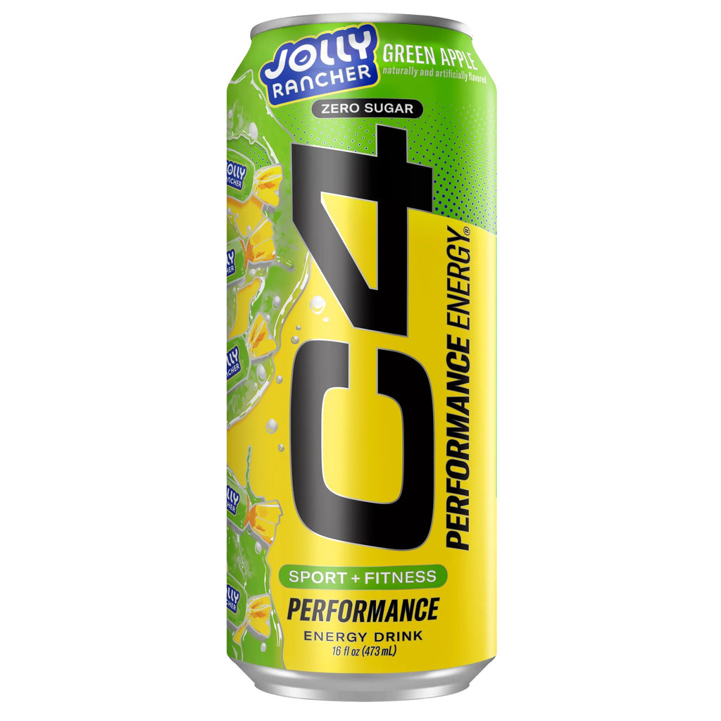 C4 Performance Energy Drink Jolly Rancher Green Apple 16oz Single Can