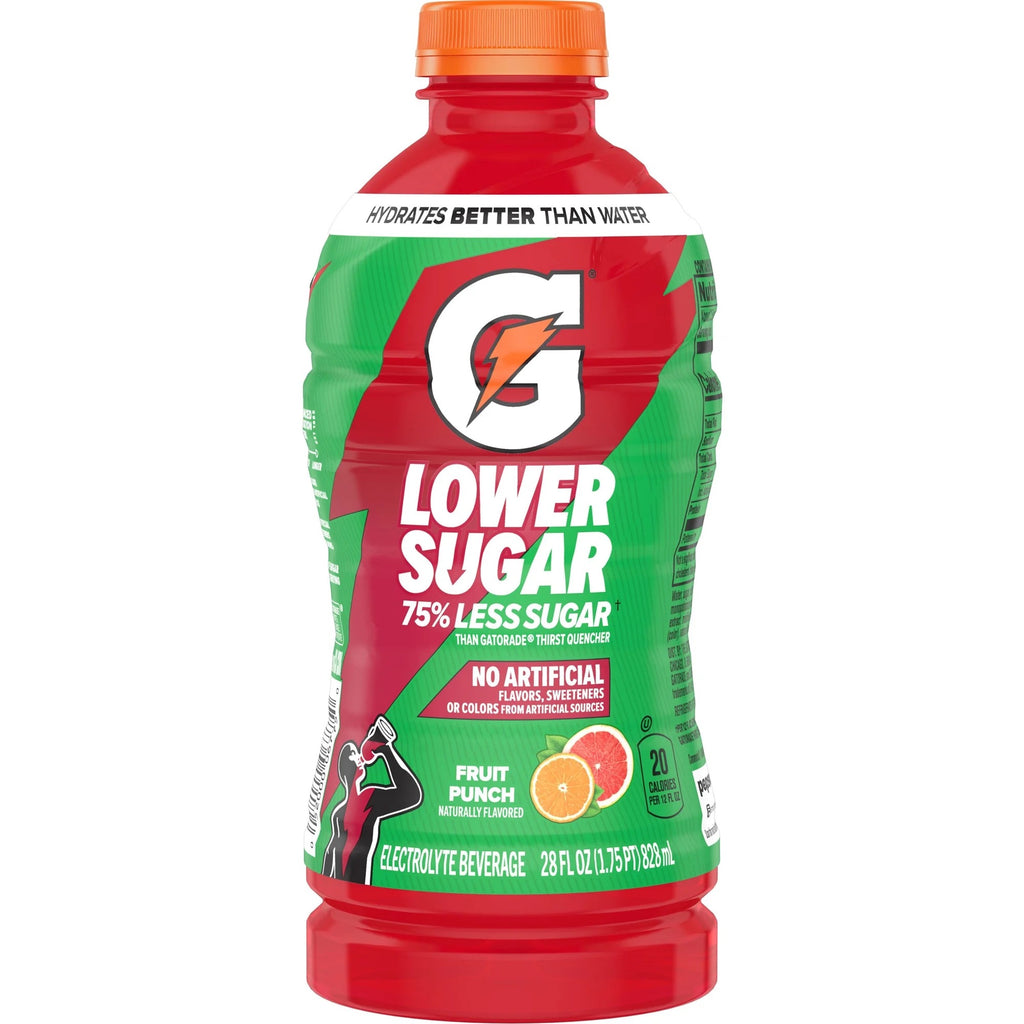Gatorade 75% Less Sugar Fruit Punch 28 fl oz Bottle
