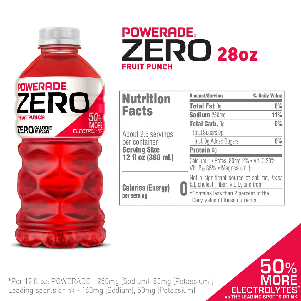 Powerade Zero Sugar Fruit Punch 28 fl oz Bottle