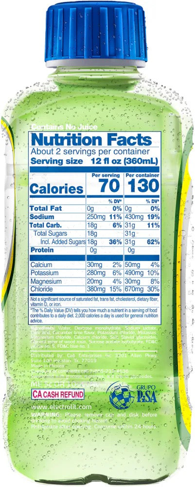 Electrolit Cucumber Lime 21 fl oz Bottle