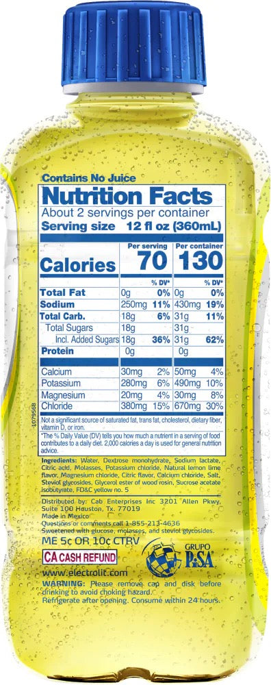 Electrolit Lemon Lime 21 fl oz Bottle