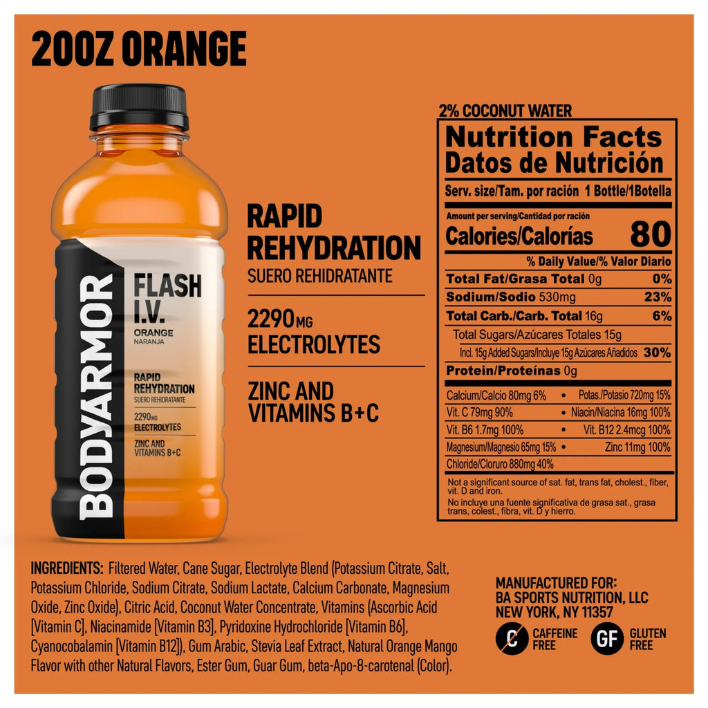 BODYARMOR Flash I.V. Orange 20 fl oz Bottle