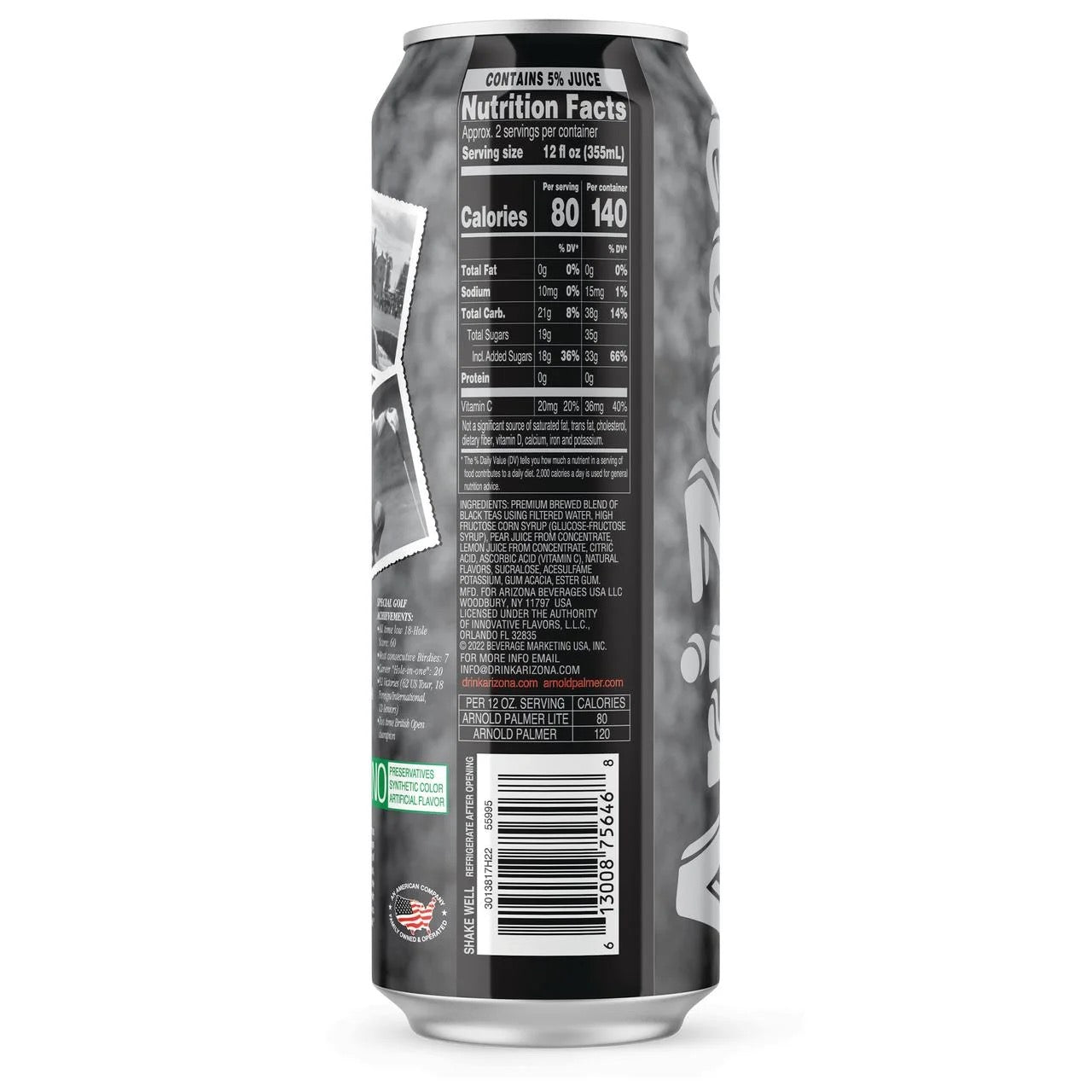 Arizona Lite Arnold Palmer Half & Half Iced Tea & Lemonade 22 fl oz