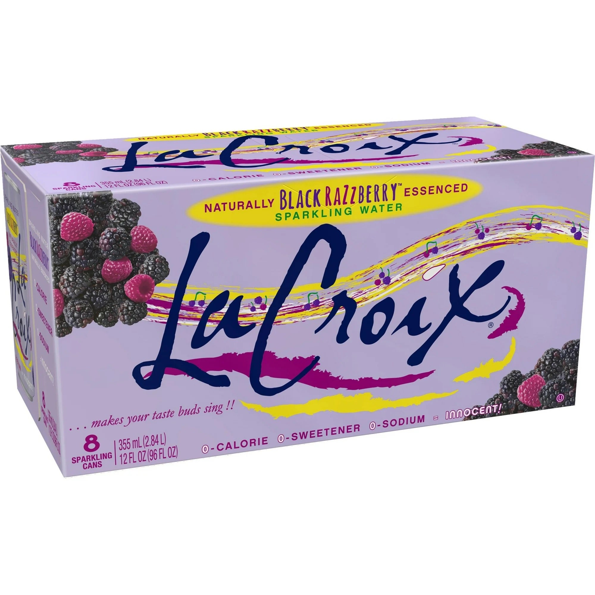 LaCroix Black Razzberry Sparkling Water 8 Pack 12 oz