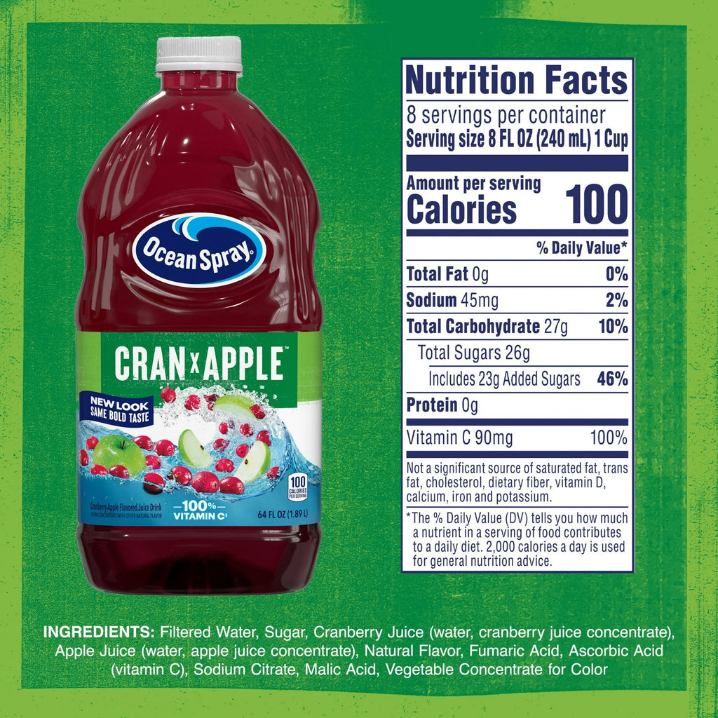Ocean Spray Cran Apple Cranberry Apple Juice Drink 64 oz
