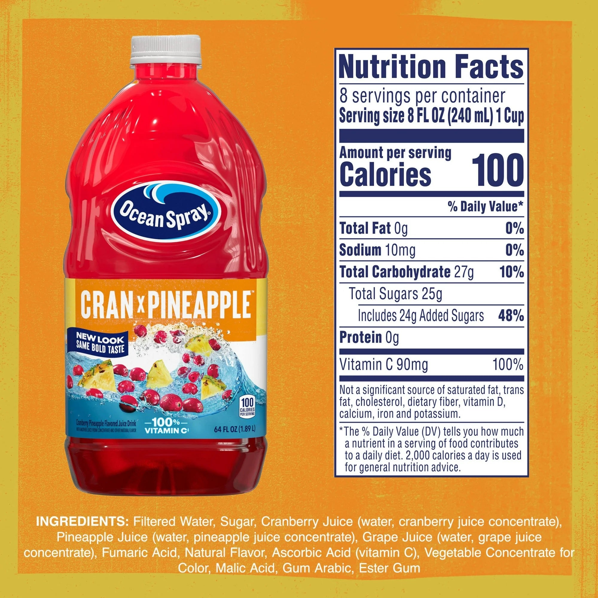 Ocean Spray Cran Pineapple Cranberry Pineapple Juice Drink 64 oz