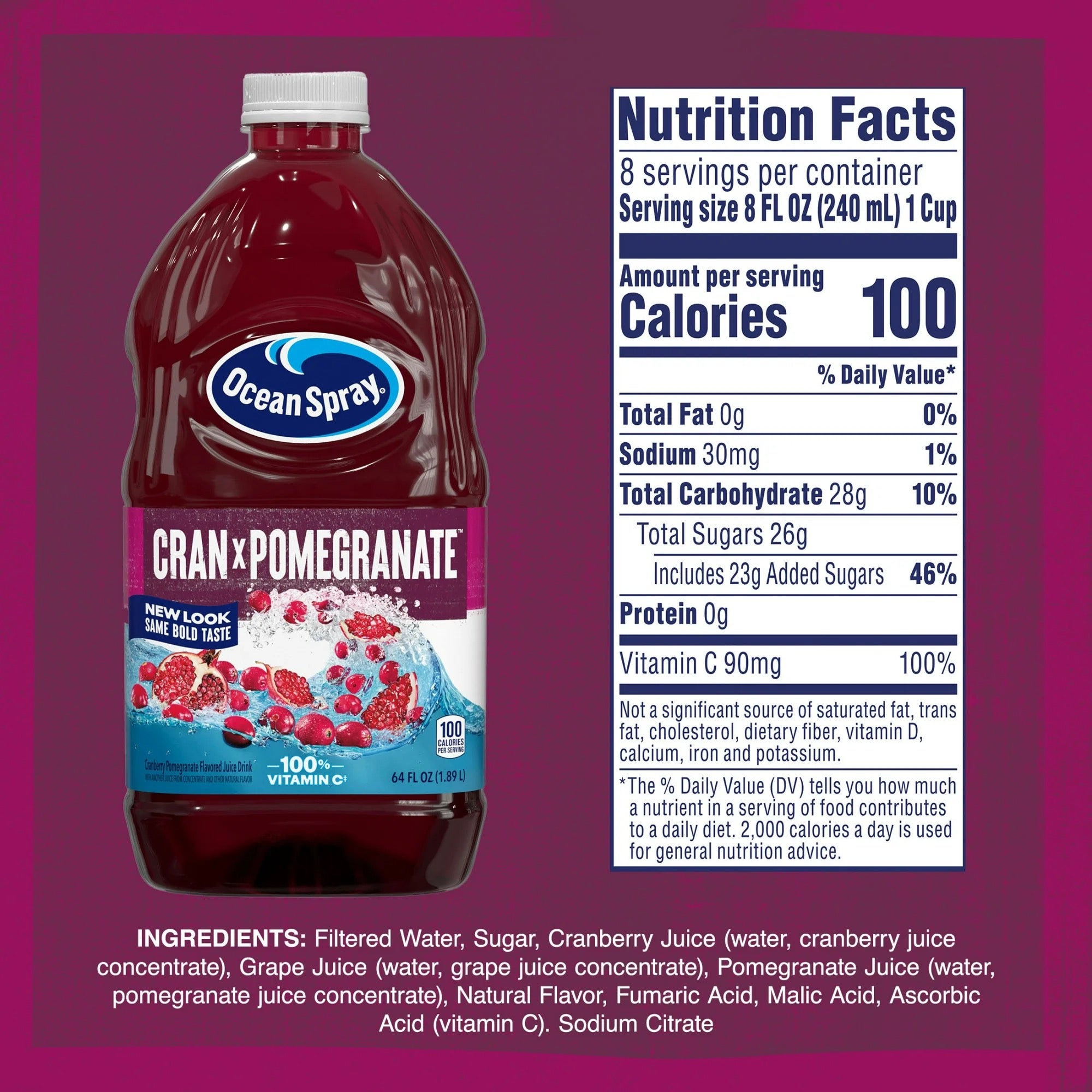 Ocean Spray Cran Pomegranate Cranberry Pomegranate Juice Drink 64 oz
