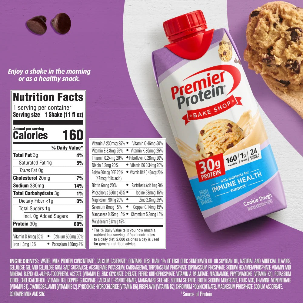Premier Protein Cookie Dough Shake 4 pack 11 oz