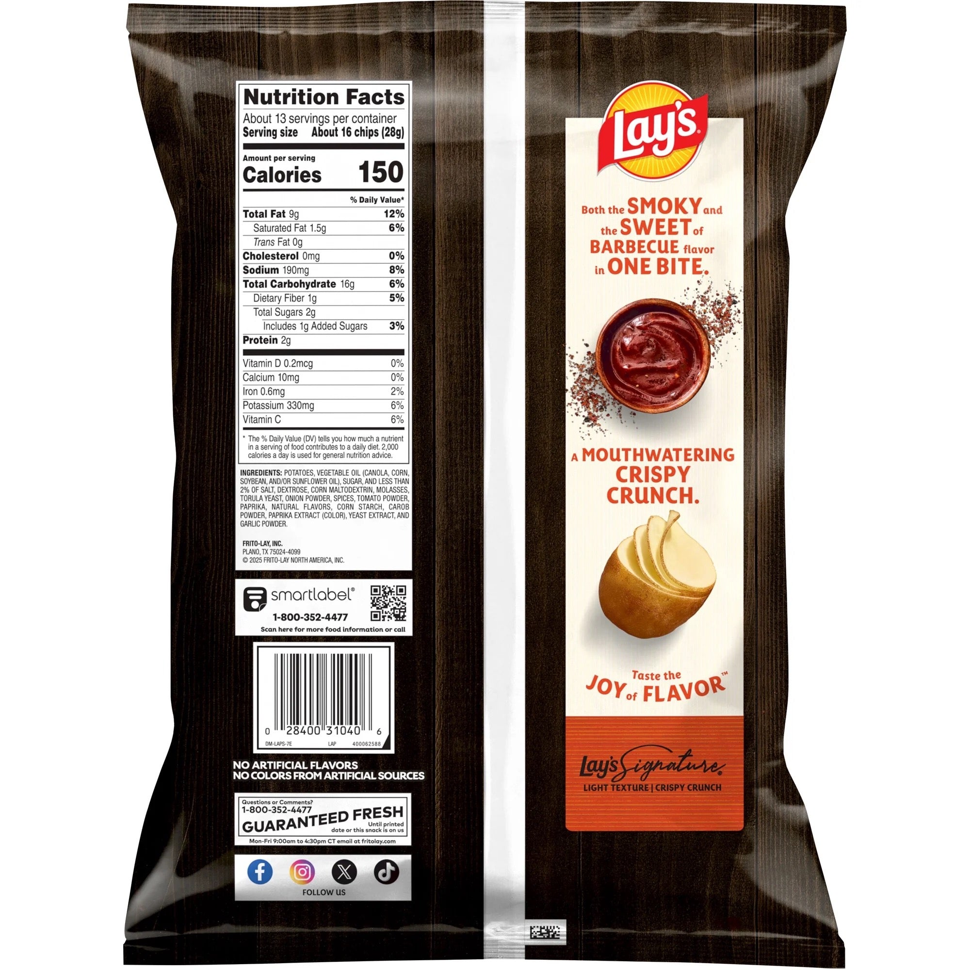 Lay's Barbecue Flavored Potato Chips Party Size 12.5 oz Bag