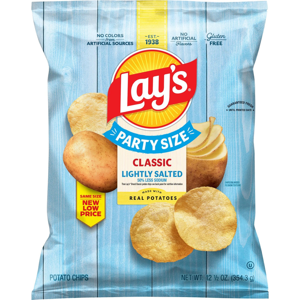 Lay's Potato Chips Lightly Salted Party Size 12.5 Ounce Bag