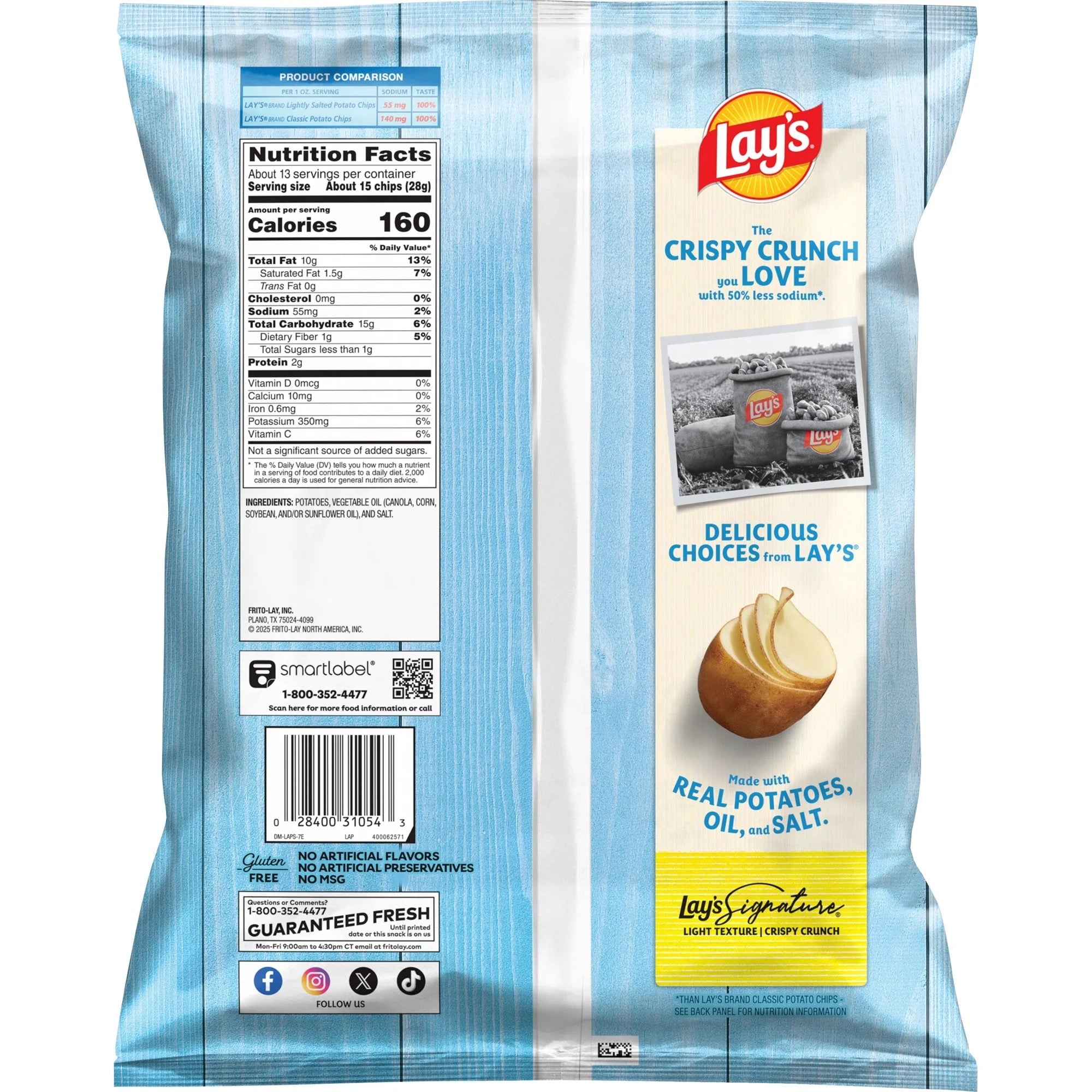 Lay's Potato Chips Lightly Salted Party Size 12.5 Ounce Bag