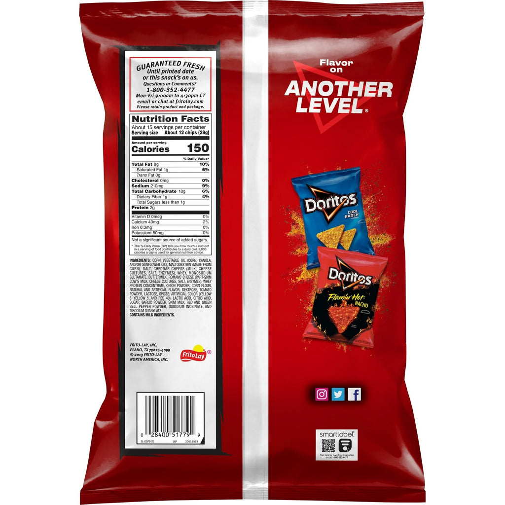 Doritos Nacho Cheese Snack Chips Party Size 14.5 Ounce Bag
