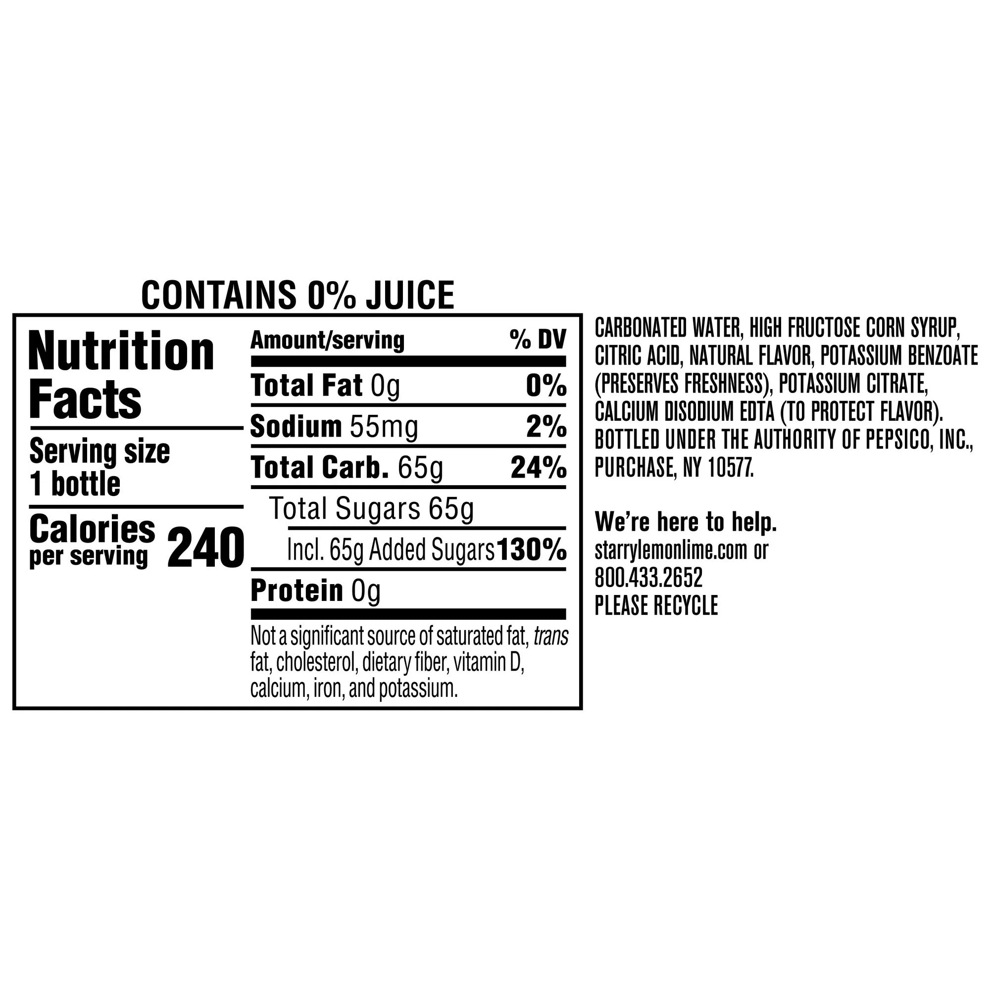 Starry Lemon Lime Soda 20 fl oz