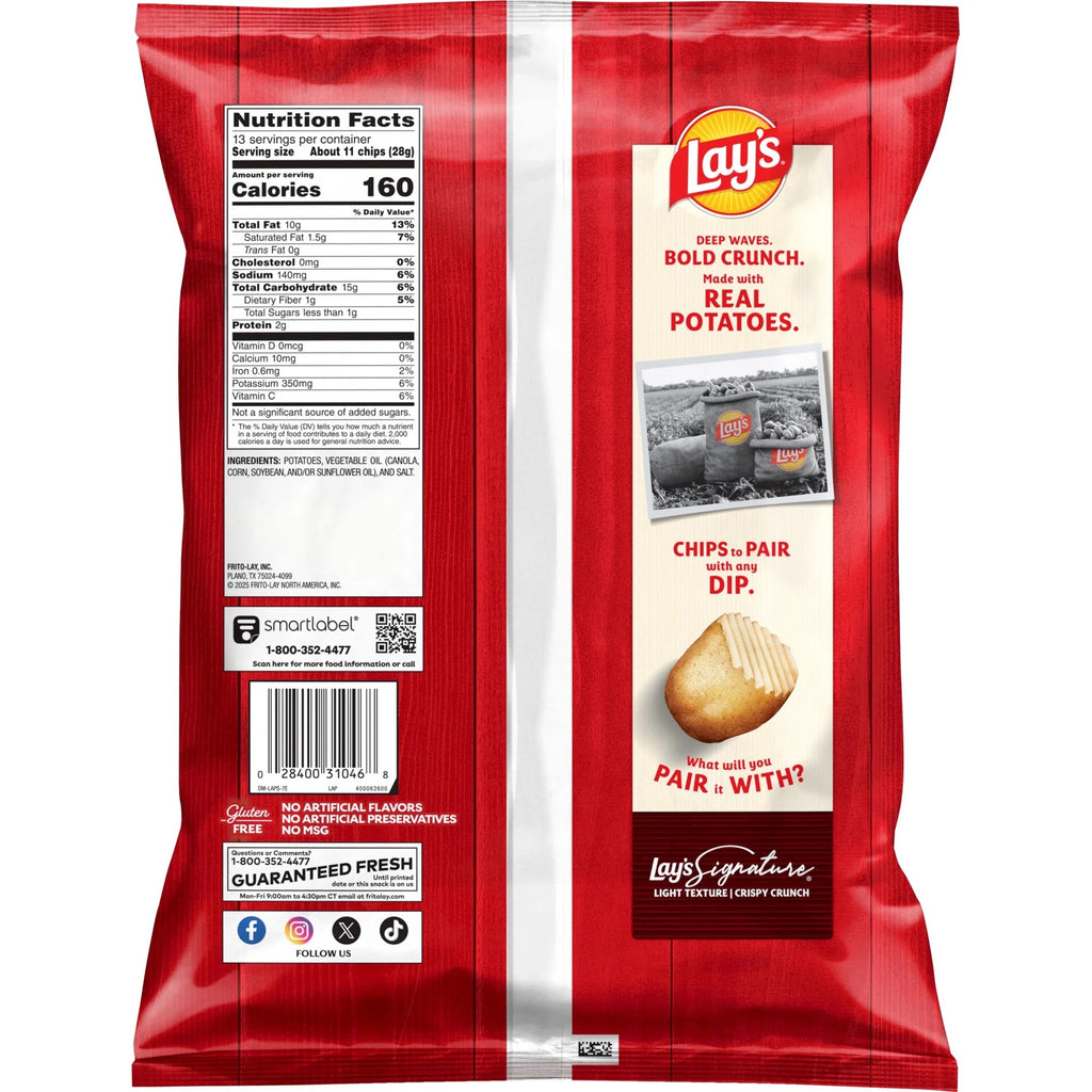 Lay's Wavy Original Potato Chips Party Size 13 oz Bag