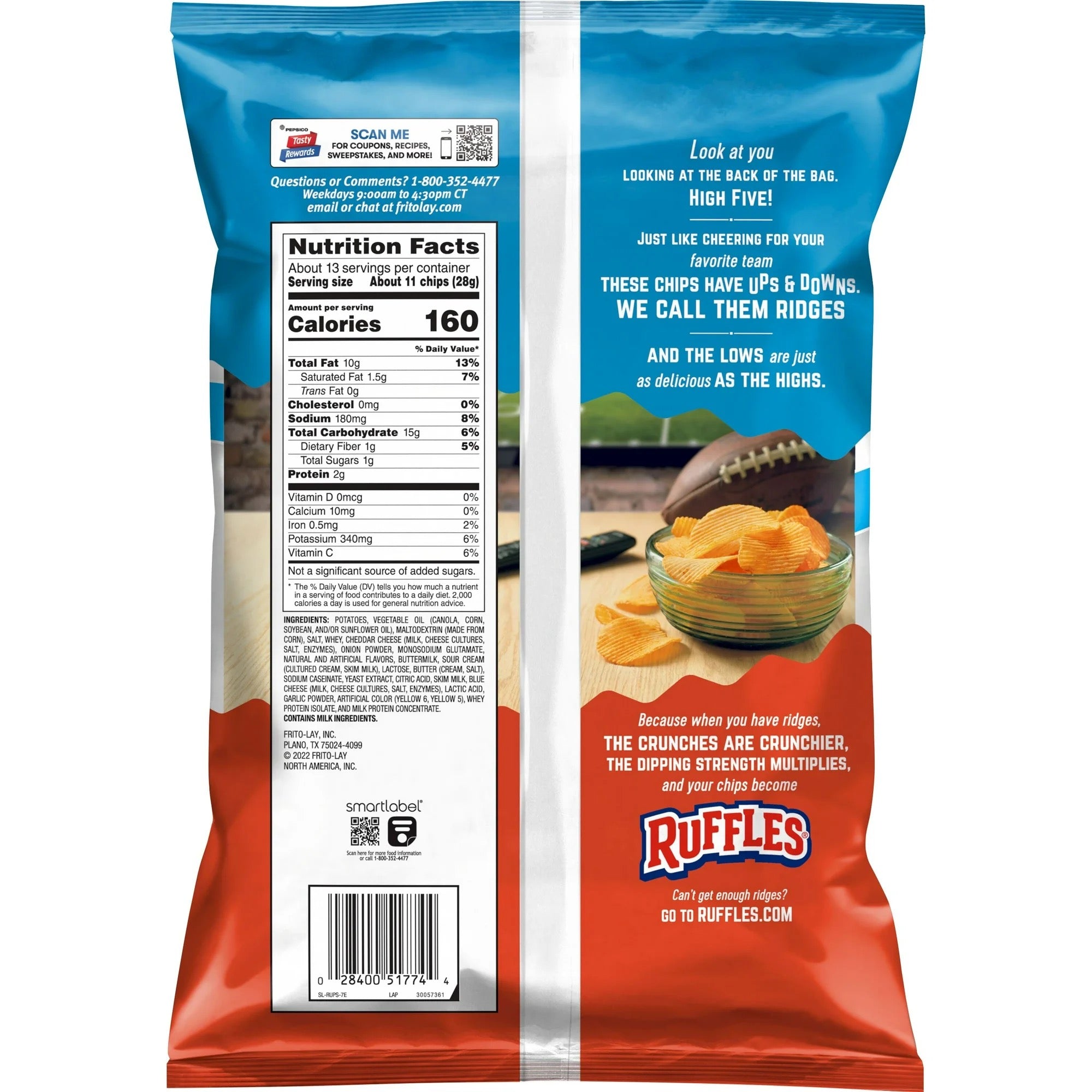 Ruffles Cheddar & Sour Cream Potato Snack Chips