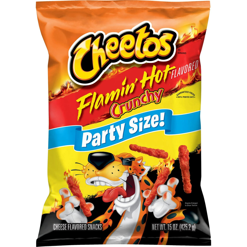 Cheetos Crunchy Cheese Flavored Flamin Hot Party Size 15 oz Bag