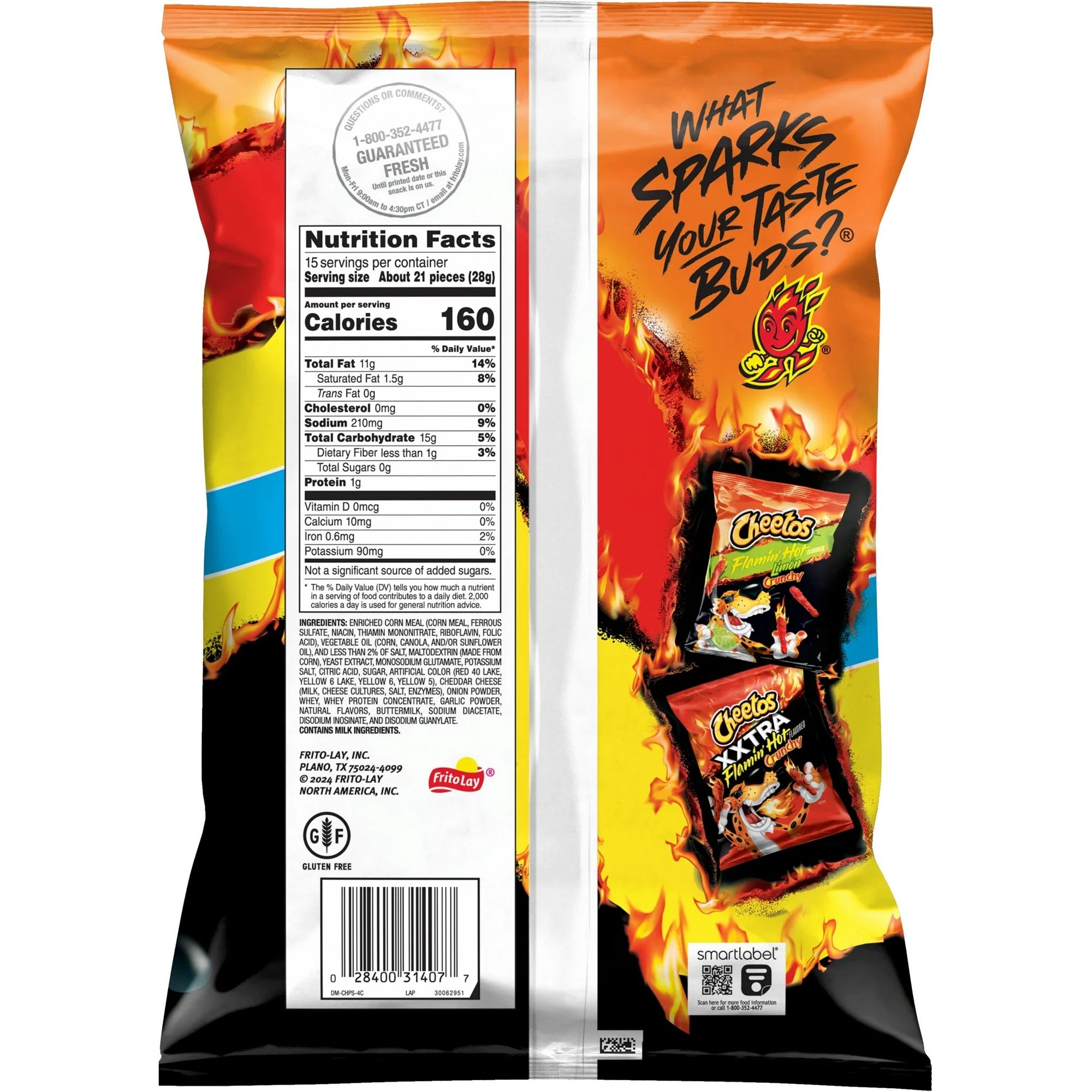 Cheetos Crunchy Cheese Flavored Flamin Hot Party Size 15 oz Bag