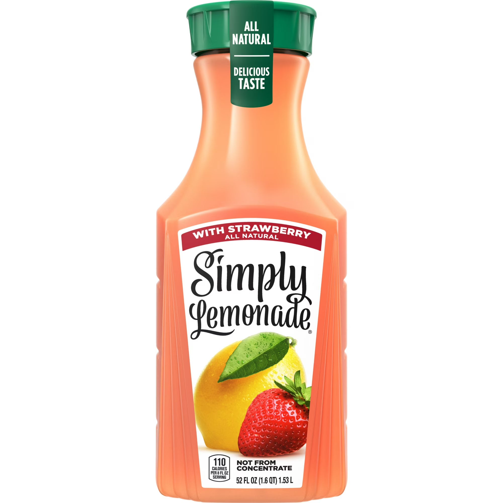 Simply Non GMO All Natural Strawberry Lemonade Juice 52 fl oz Bottle